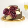 Chocolate Smash Cake with Pink Chocolate Roses